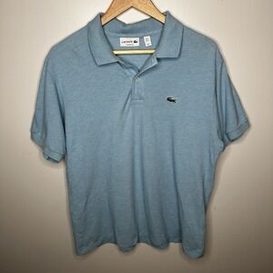 Lacoste Men's Short Sleeve Classic Pique Polo Shirt Heather‎ Light Blue Size XL